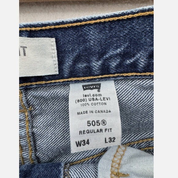 Vintage Levi’s 505 Men’s 34x32 Straight Leg Denim Jeans Blue Denim - Picture 3 of 14